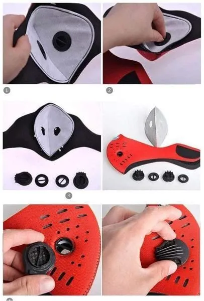 Activated Carbon Sport Dust Mask with Exhalation Valves