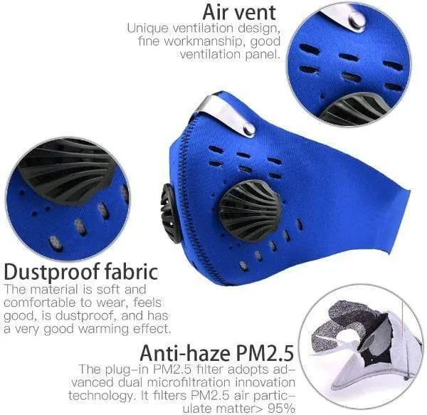 Activated Carbon Sport Dust Mask with Exhalation Valves