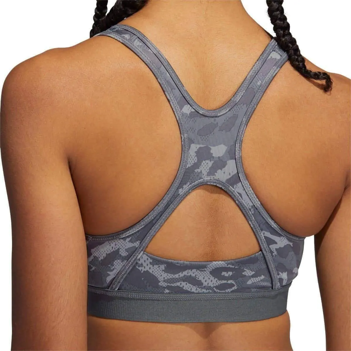 adidas Believe This Medium Support Graphic Womens Sports Bra - Grey