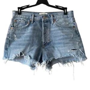 AGOLDE Parker Vintage Cut Off Distressed Button Fly Blue Jean Shorts Size 26