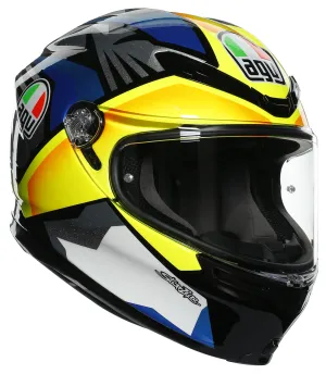 AGV K-6 Full-Face Motorcycle Helmet - Joan Black/Blue/Yellow