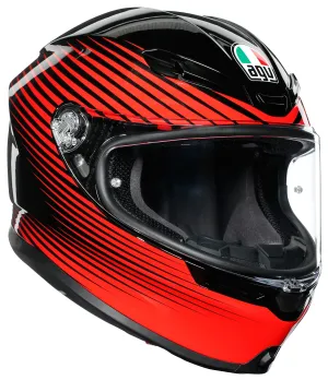 AGV K-6 Full-Face Motorcycle Helmet - Rush Black/Red
