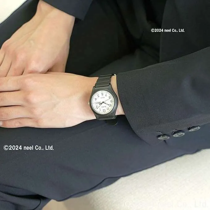 ALBA SPORTS ANALOG BLACK RUBBER STRAP WHITE DIAL MEN WATCH AQPJ410