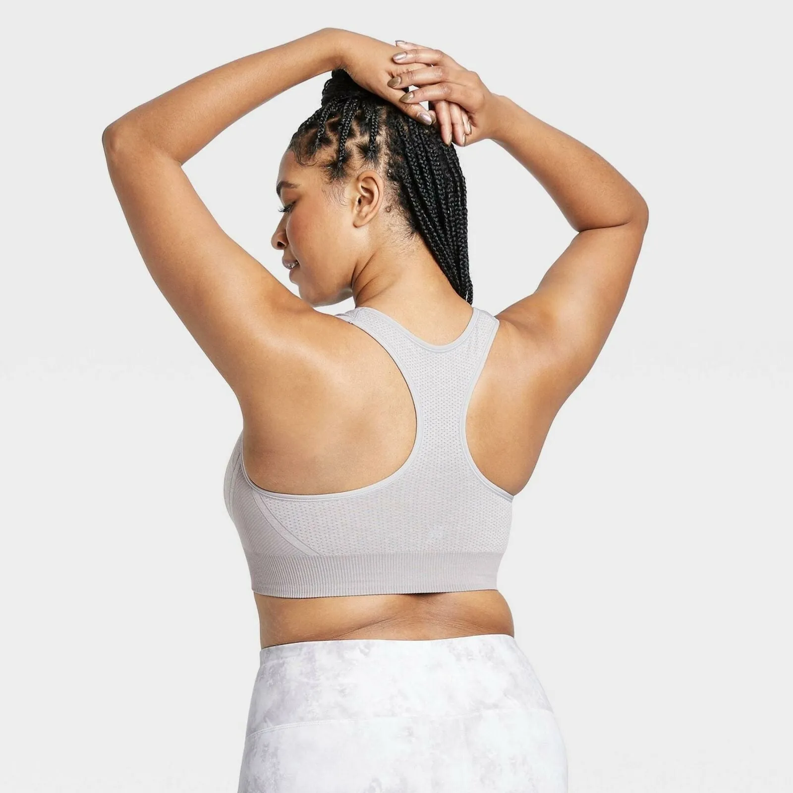 All In Motion Women's Medium Support 2-Tone Seamless Racerback Bra