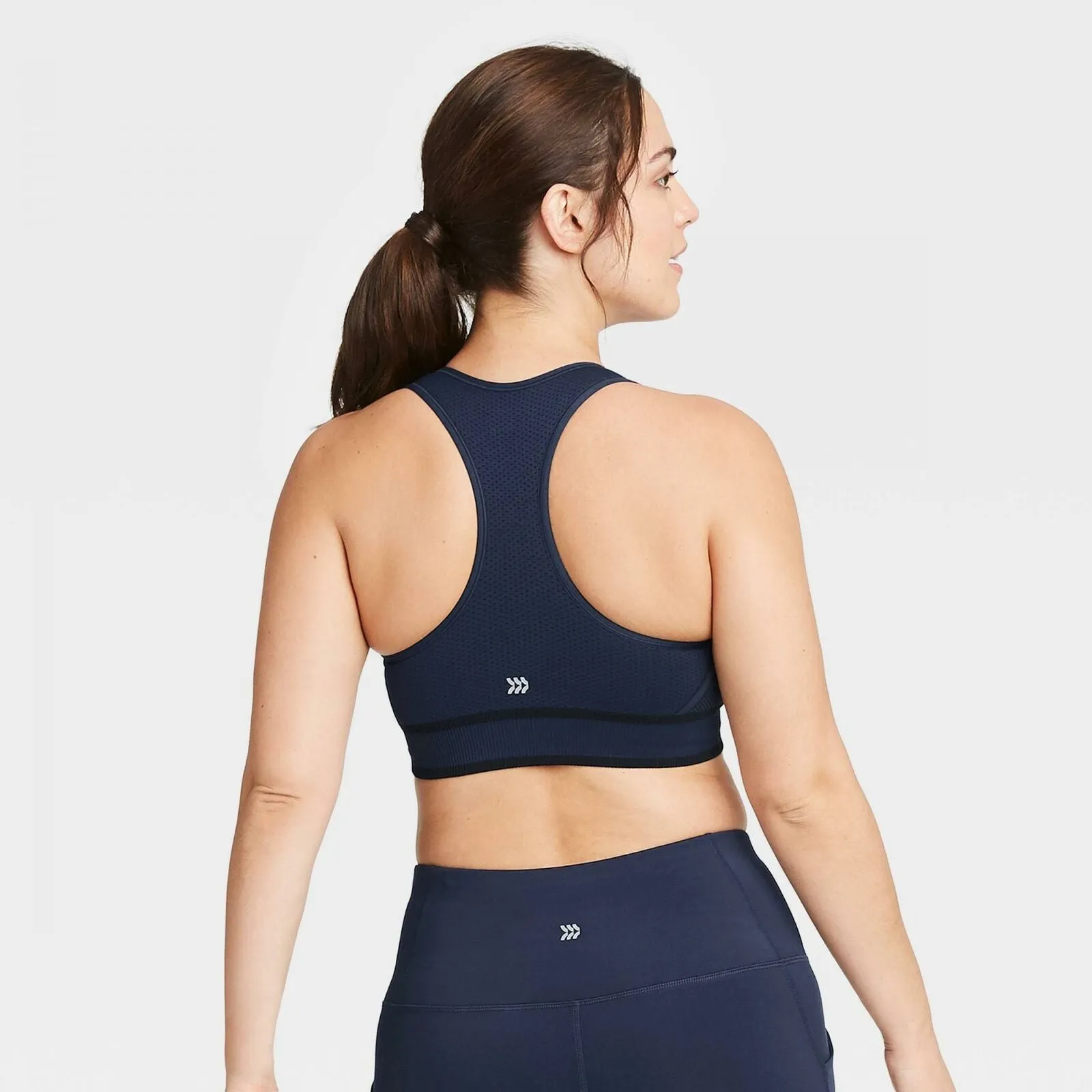 All In Motion Women's Medium Support 2-Tone Seamless Racerback Bra