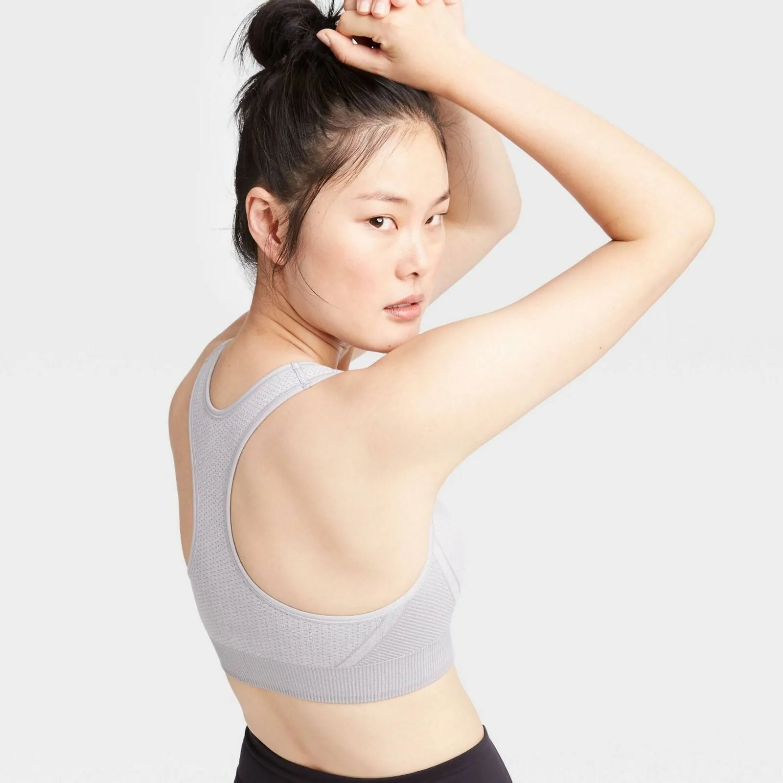 All In Motion Women's Medium Support 2-Tone Seamless Racerback Bra