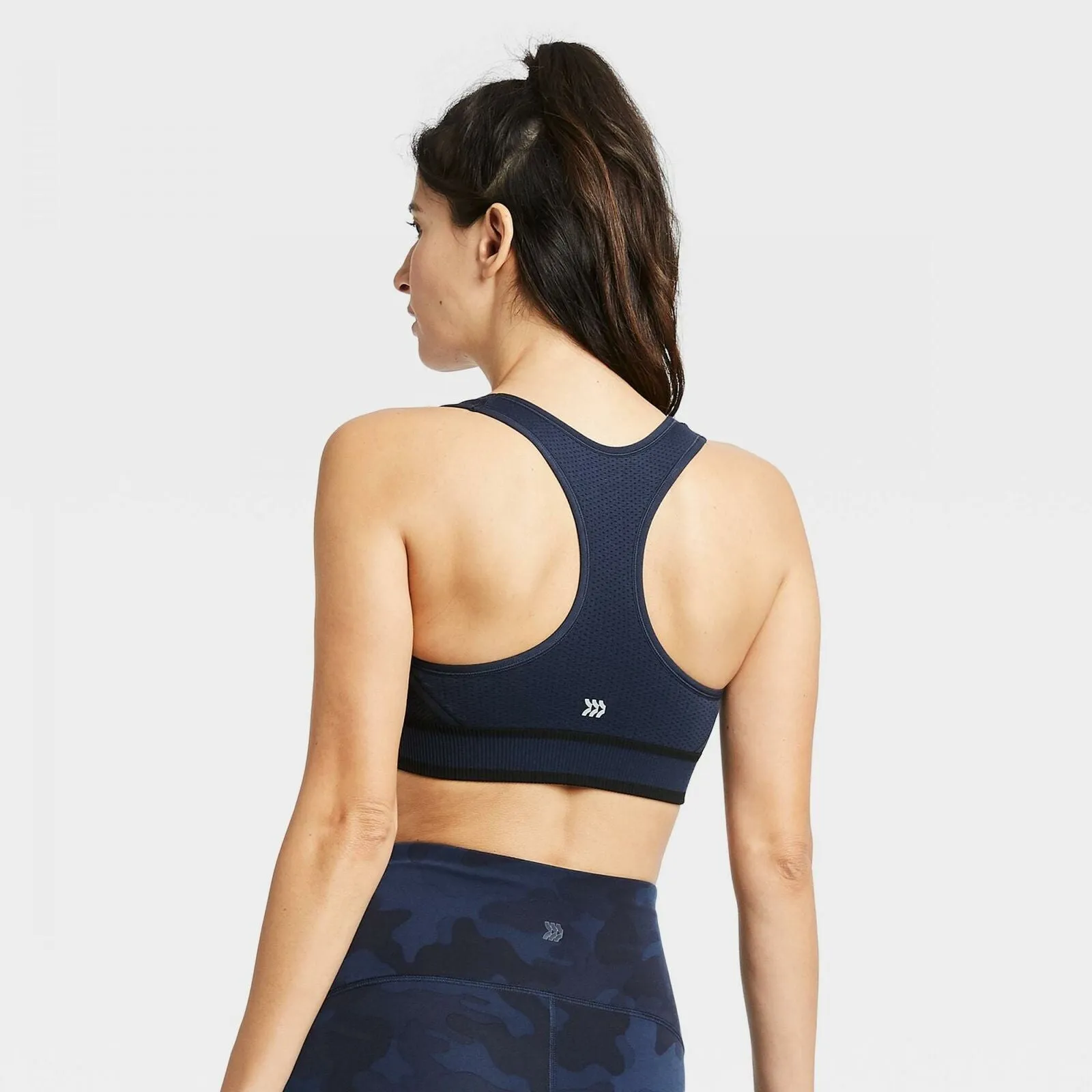 All In Motion Women's Medium Support 2-Tone Seamless Racerback Bra