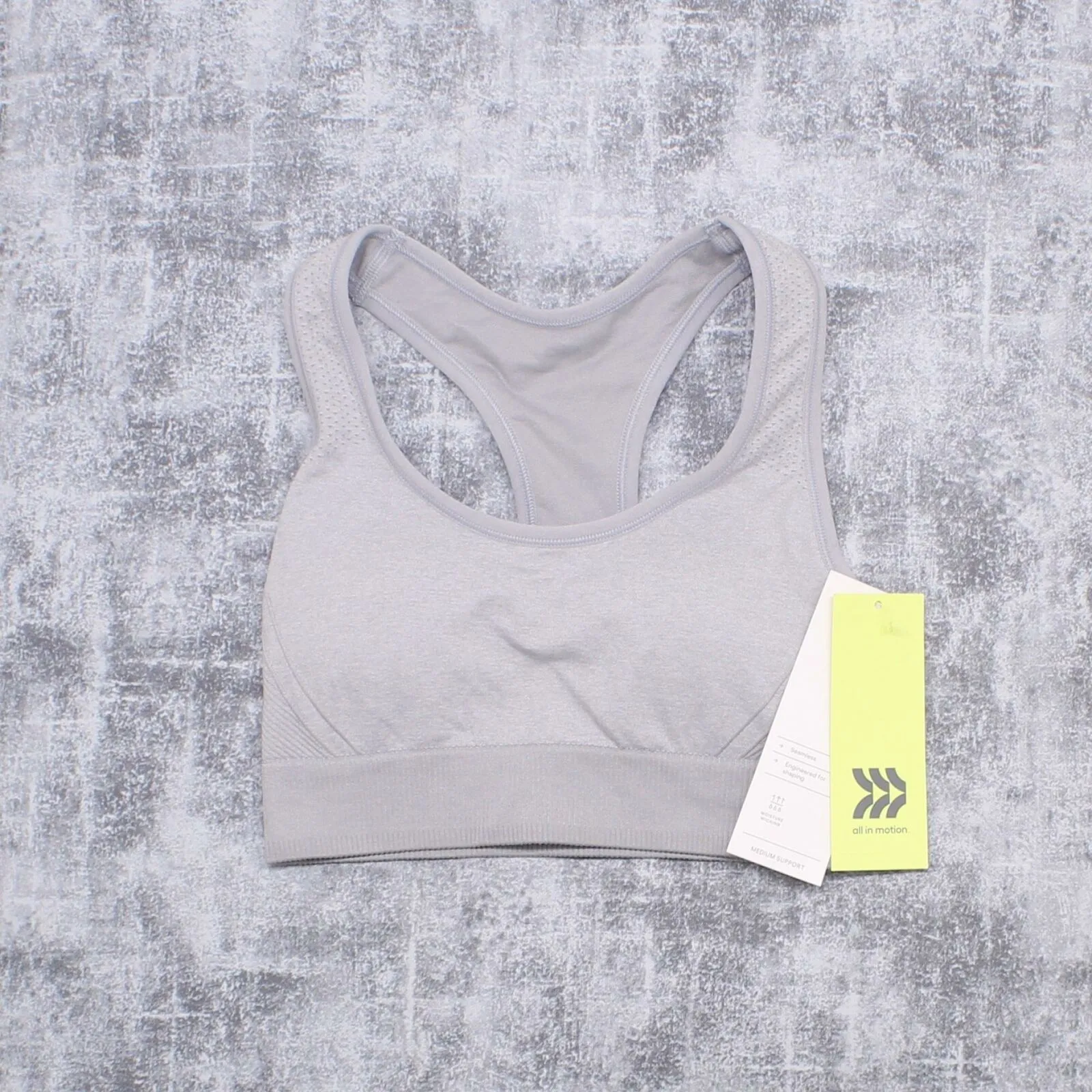 All In Motion Women's Medium Support 2-Tone Seamless Racerback Bra