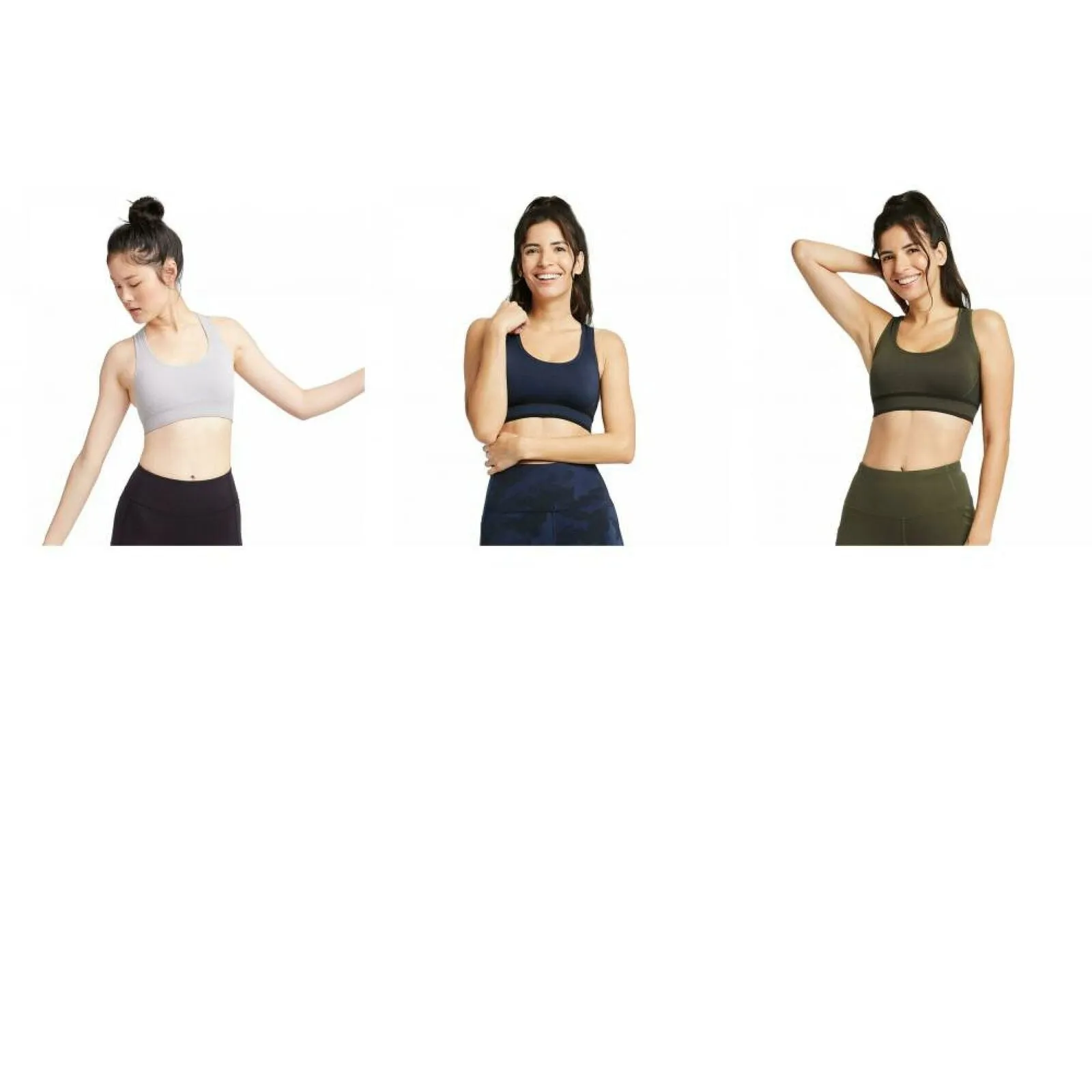 All In Motion Women's Medium Support 2-Tone Seamless Racerback Bra