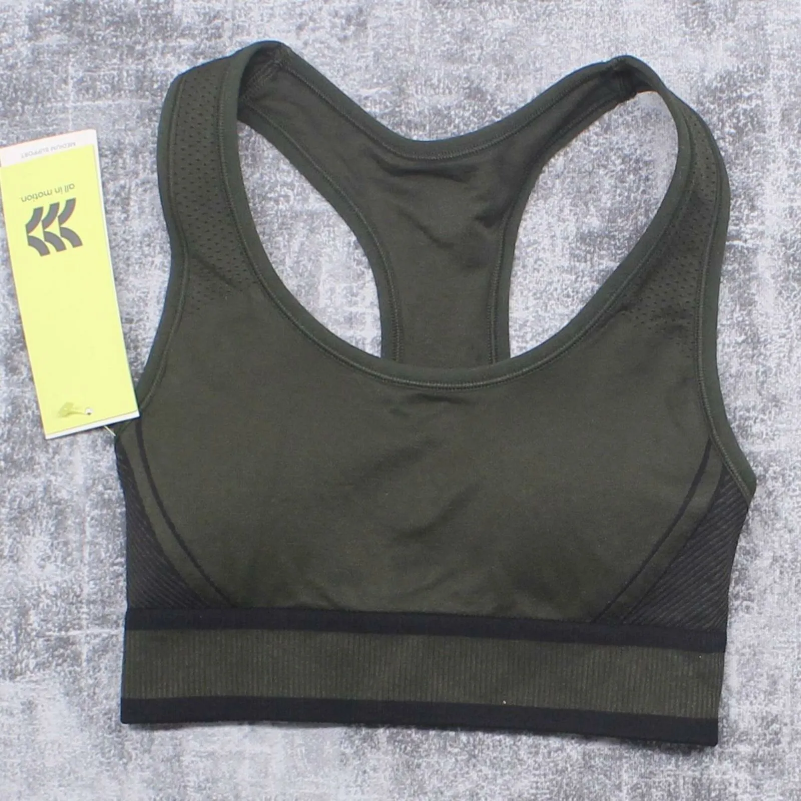 All In Motion Women's Medium Support 2-Tone Seamless Racerback Bra