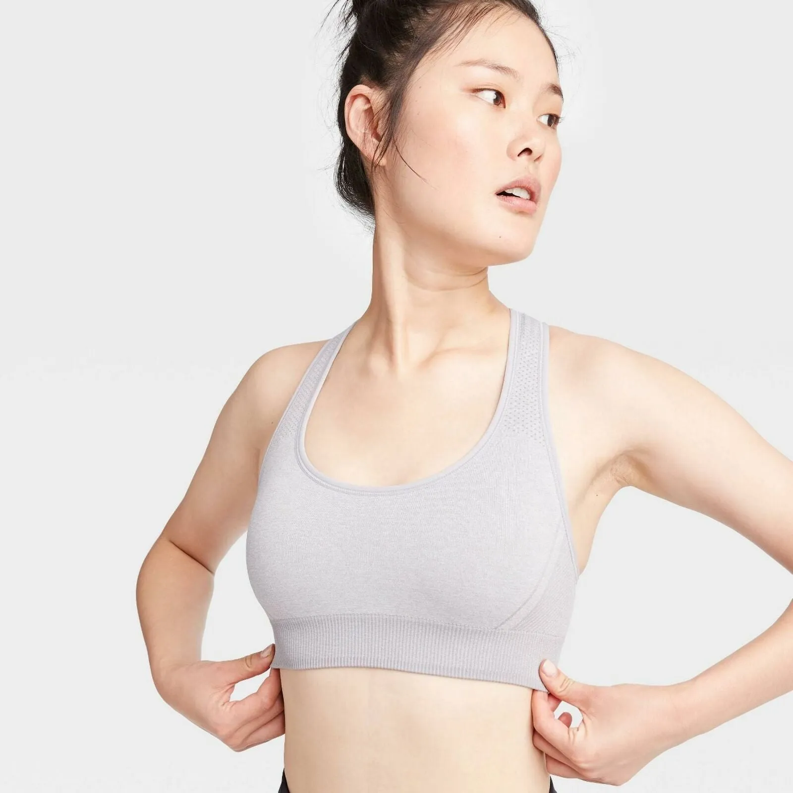 All In Motion Women's Medium Support 2-Tone Seamless Racerback Bra