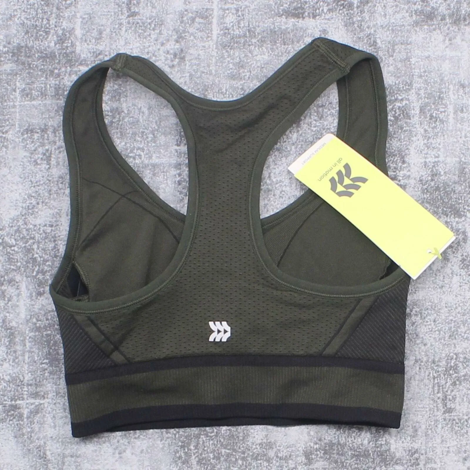 All In Motion Women's Medium Support 2-Tone Seamless Racerback Bra