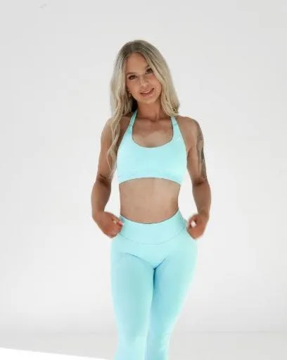 Amplify Seamless Halter Bra - Sky Blue