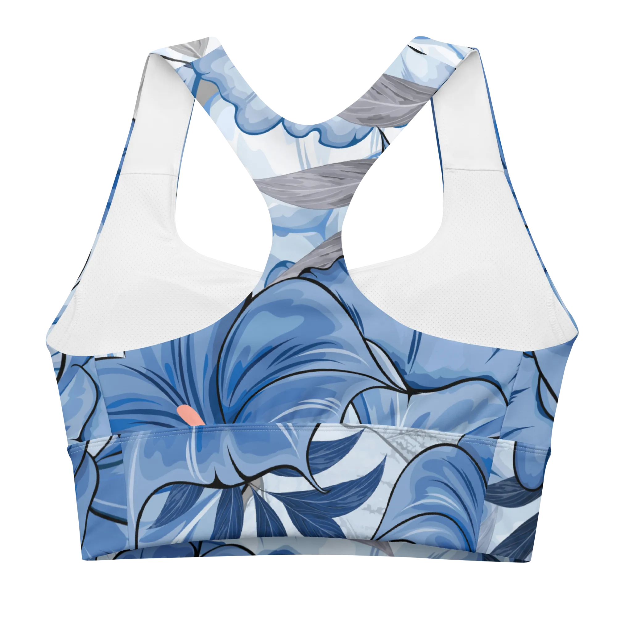 Angels Trumpet (Blue) Longline Sports Bra