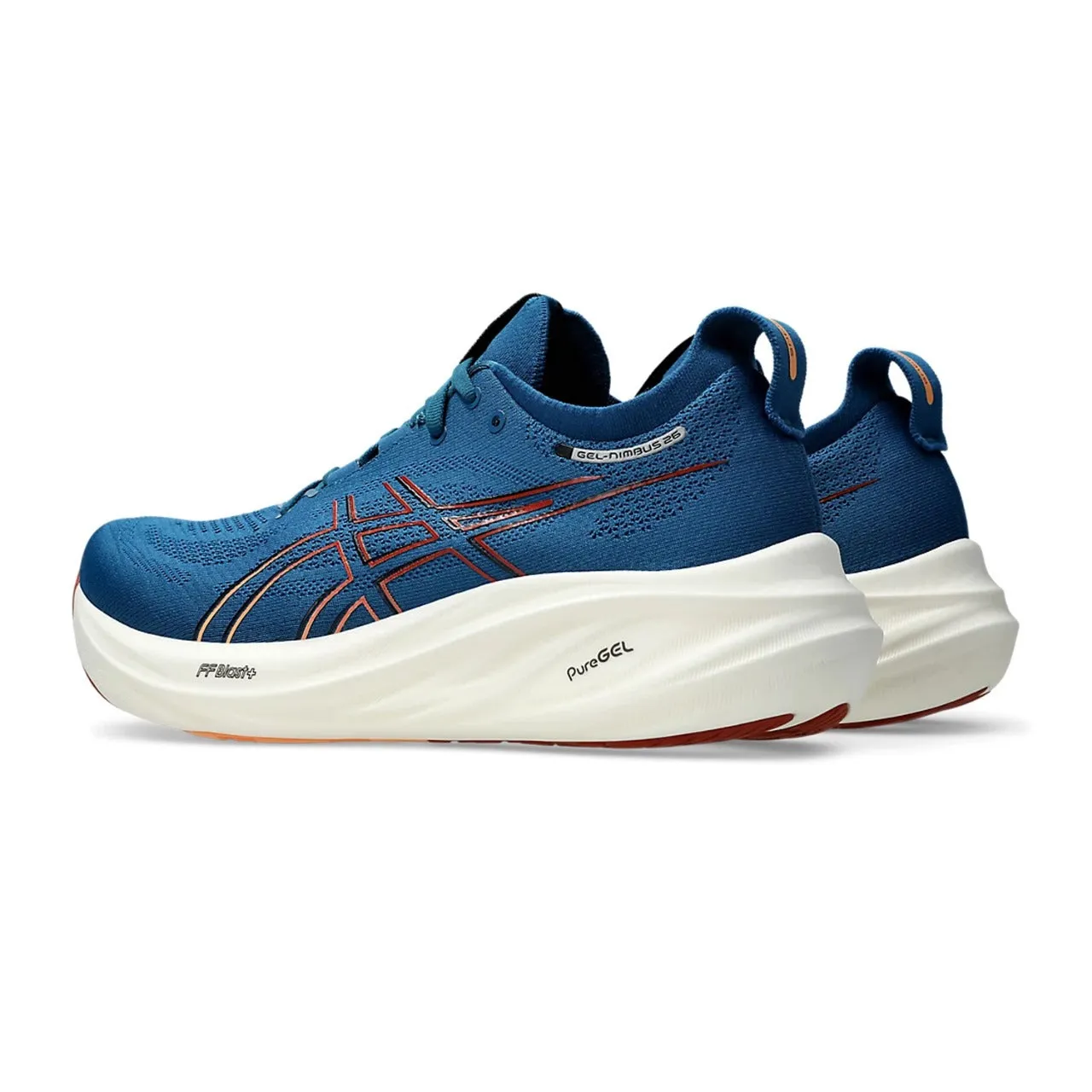 Asics Gel Nimbus 26 Men's Wide Running Shoe | Rich Navy/Faded Orange