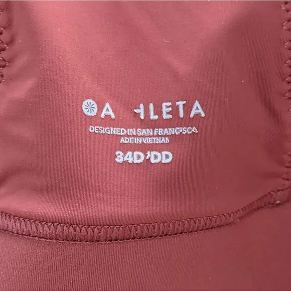 Athleta Racerback Mesh Red Sports Bra 34D/DD
