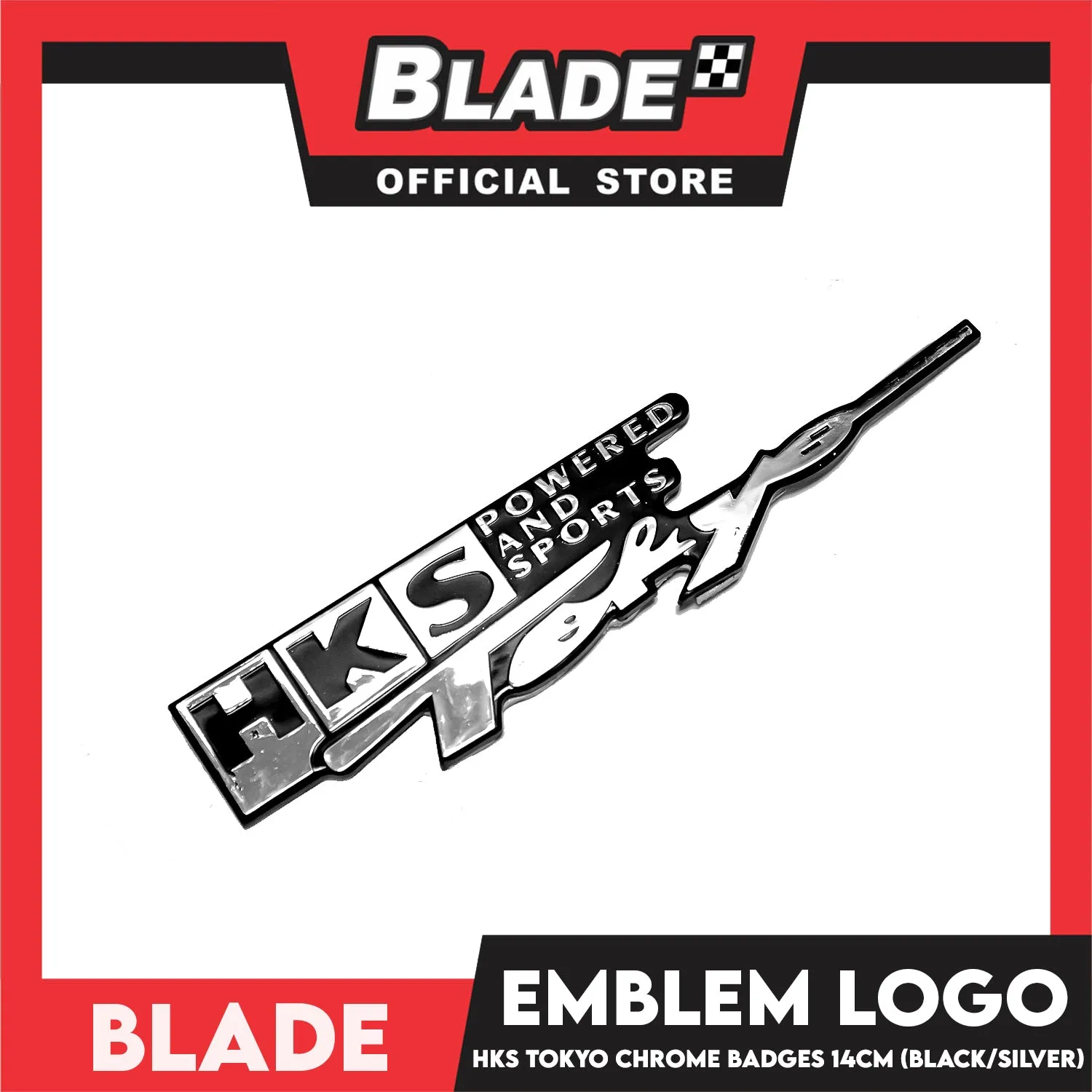 Auto Car Emblem Logo Chrome Badge Sticker Decals with 3M Adhesive 14cm BDT-173 (HKS Tokyo)