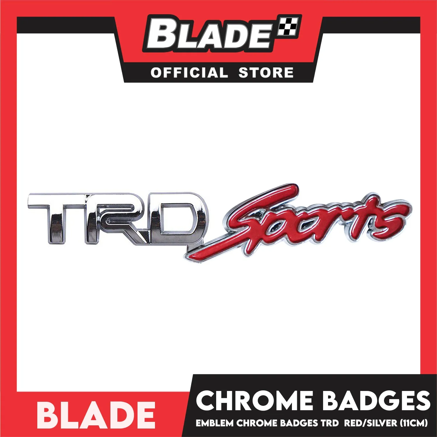 Auto Car Emblem Logo Chrome Badge Sticker Decals with 3M Adhesive for Tacoma Tundra Truck Pickup SUV Sedan 11cm BDT-162 (TRD Sports)