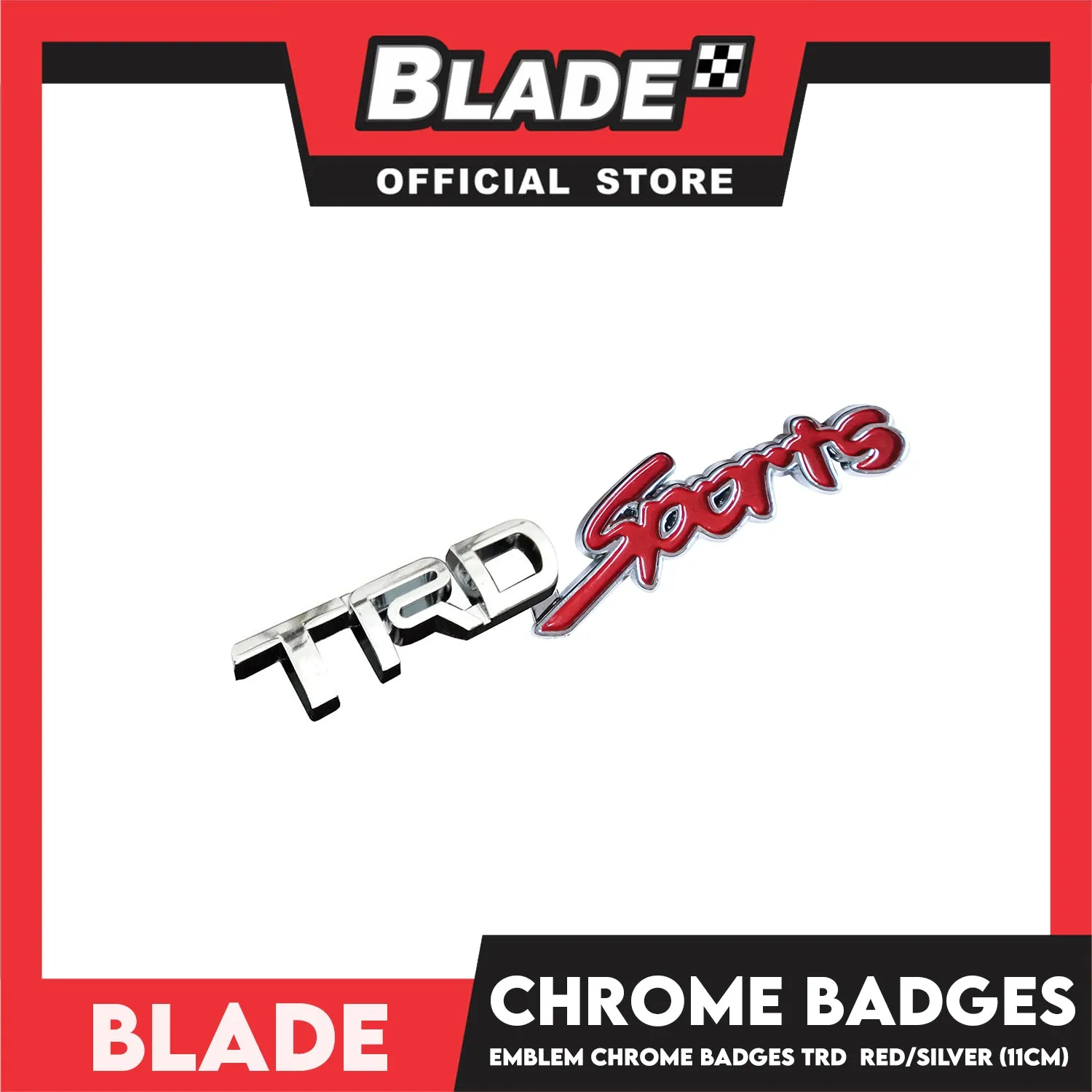 Auto Car Emblem Logo Chrome Badge Sticker Decals with 3M Adhesive for Tacoma Tundra Truck Pickup SUV Sedan 11cm BDT-162 (TRD Sports)