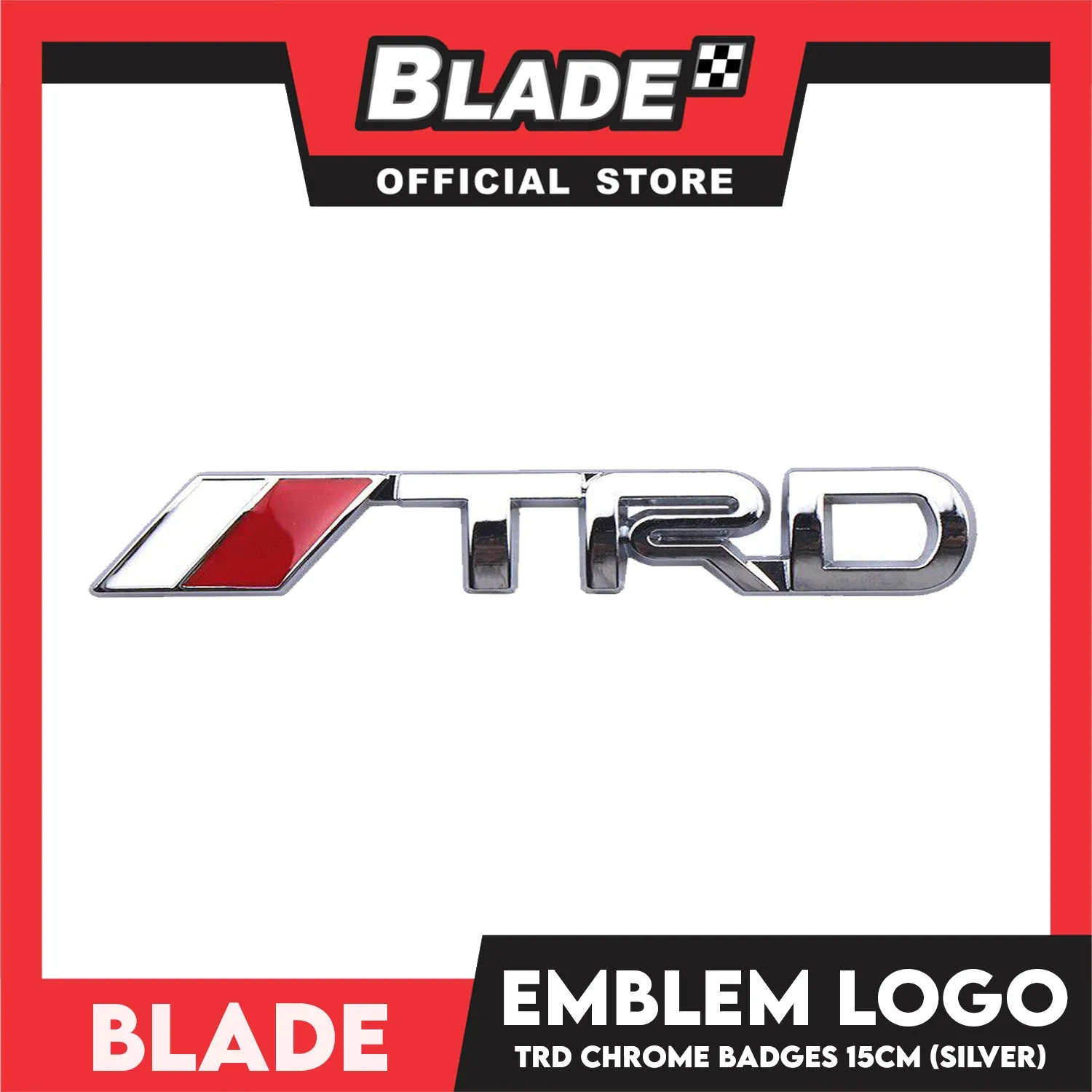 Auto Car Emblem Logo Chrome Badge Sticker Decals with 3M Adhesive for Tacoma Tundra Truck Pickup SUV Sedan 15cm BDT-174 (TRD)