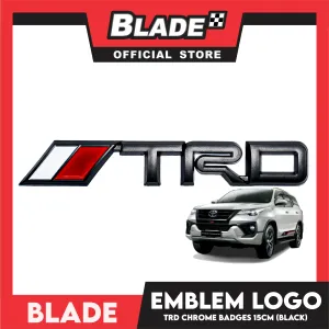 Auto Car Emblem Logo Chrome Badge Sticker Decals with 3M Adhesive for Tacoma Tundra Truck Pickup SUV Sedan 15cm BDT-174BK (TRD)