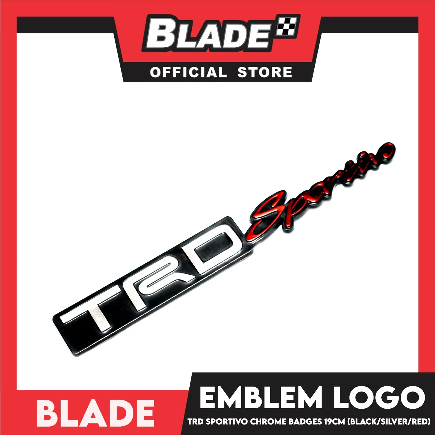 Auto Car Emblem Logo Chrome Badge Sticker Decals with 3M Adhesive for Tacoma Tundra Truck Pickup SUV Sedan 19cm BDT-300 (TRD Sportivo)
