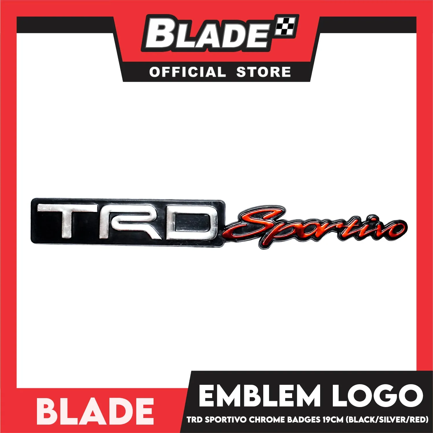 Auto Car Emblem Logo Chrome Badge Sticker Decals with 3M Adhesive for Tacoma Tundra Truck Pickup SUV Sedan 19cm BDT-300 (TRD Sportivo)