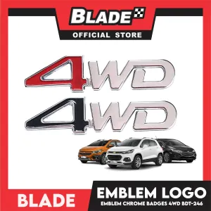 Auto Car Emblem Logo Chrome Badge Sticker Decals with 3M Adhesive for Toyota RAV4 BDT-246 Assorted Colors (4WD)