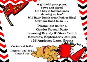 BABY BULLDOG AND FOOTBALL ITEMS CUSTOM INVITATION