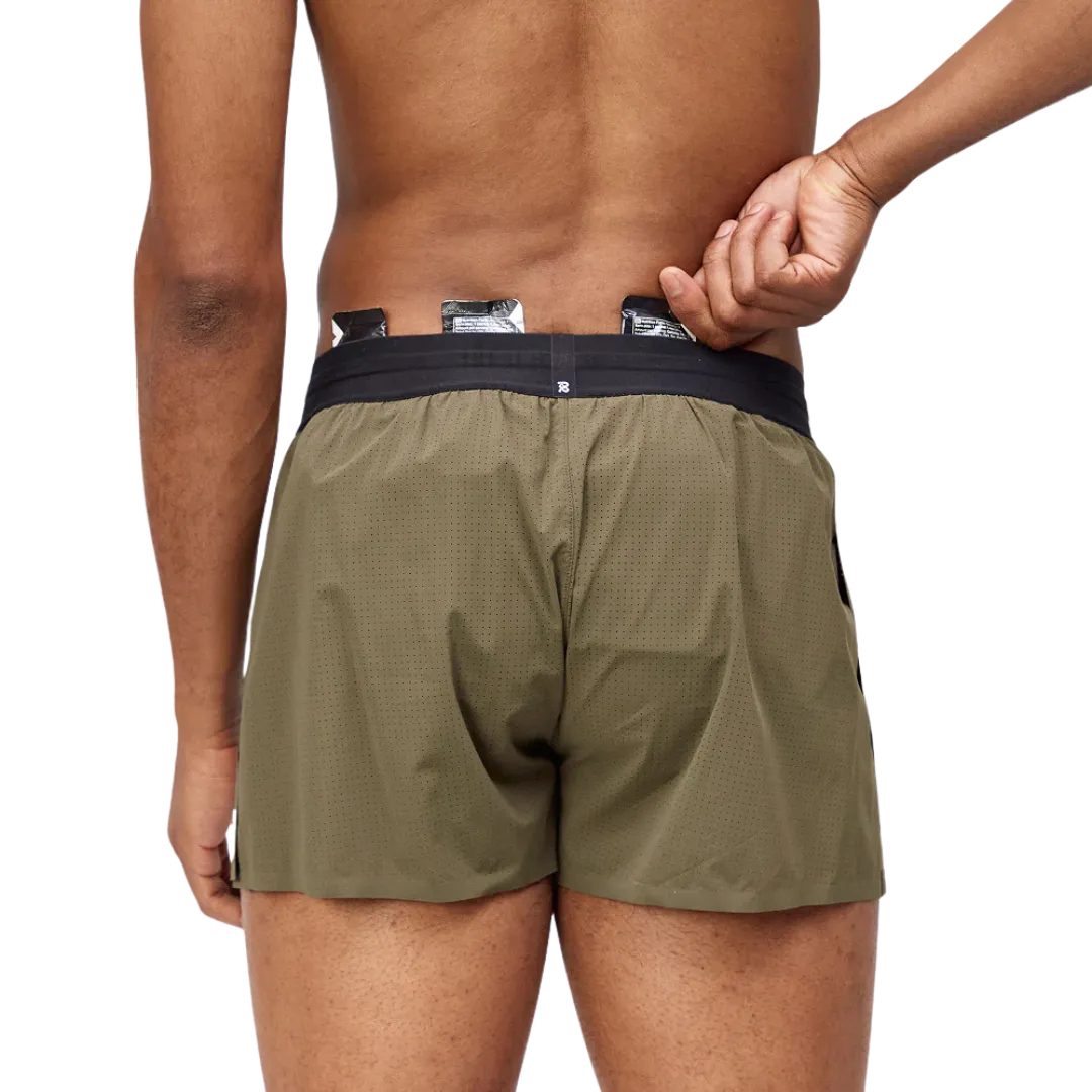 Bandit Running Mens Vento 3" Splitty Shorts - Dark Fatigue
