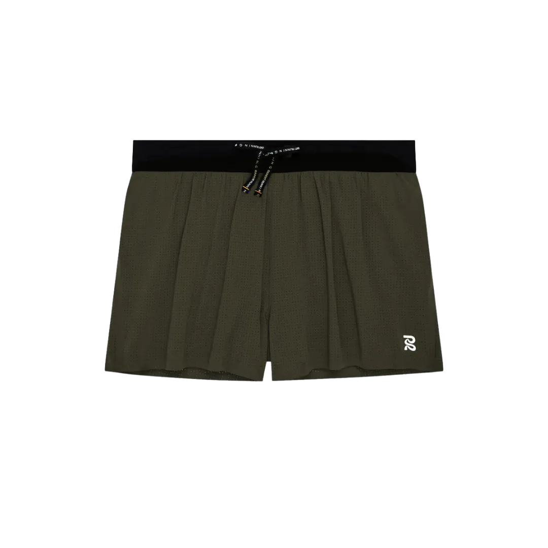 Bandit Running Mens Vento 3" Splitty Shorts - Dark Fatigue