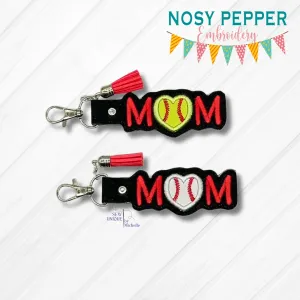 Baseball Softball Mom Applique snap tab machine embroidery file (single & multi file included) DIGITAL DOWNLOAD