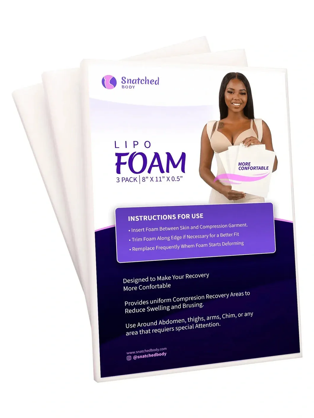 BBL & Lipo | Stage 1 Faja Colombiana Post Surgery| With Bra   3-Pack Lipo Foam Boards