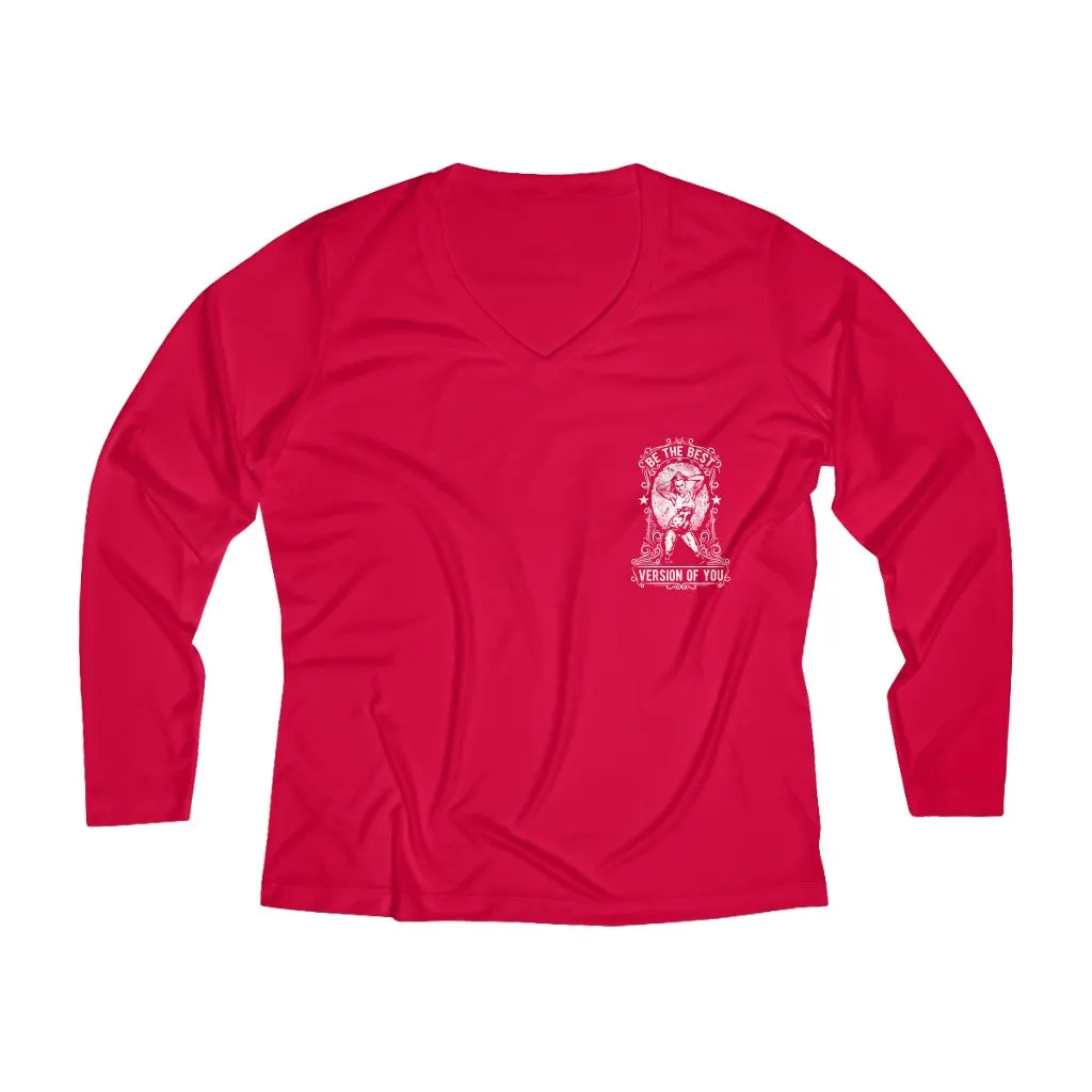 Be The Best Version Of You | Women's Long Sleeve Performance V-neck Tee