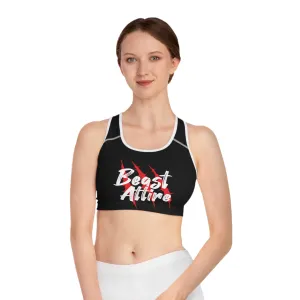 Beast Attire Black Sports Bra (AOP)