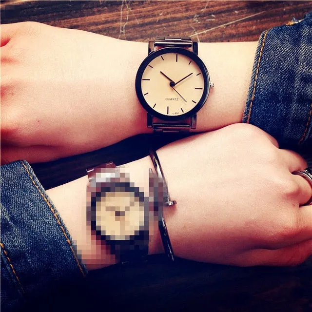 BGG Brand couple watch Fashion Stainless Steel Diamond-shaped Surface