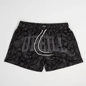 Black / Black Paisley Mesh Shorts