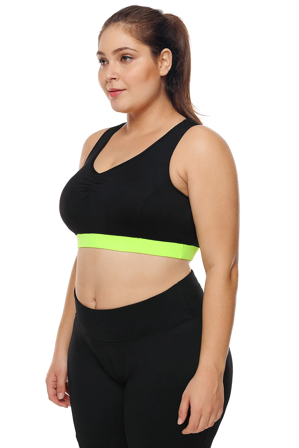 Black High Support Racerback Sports Bra for Women