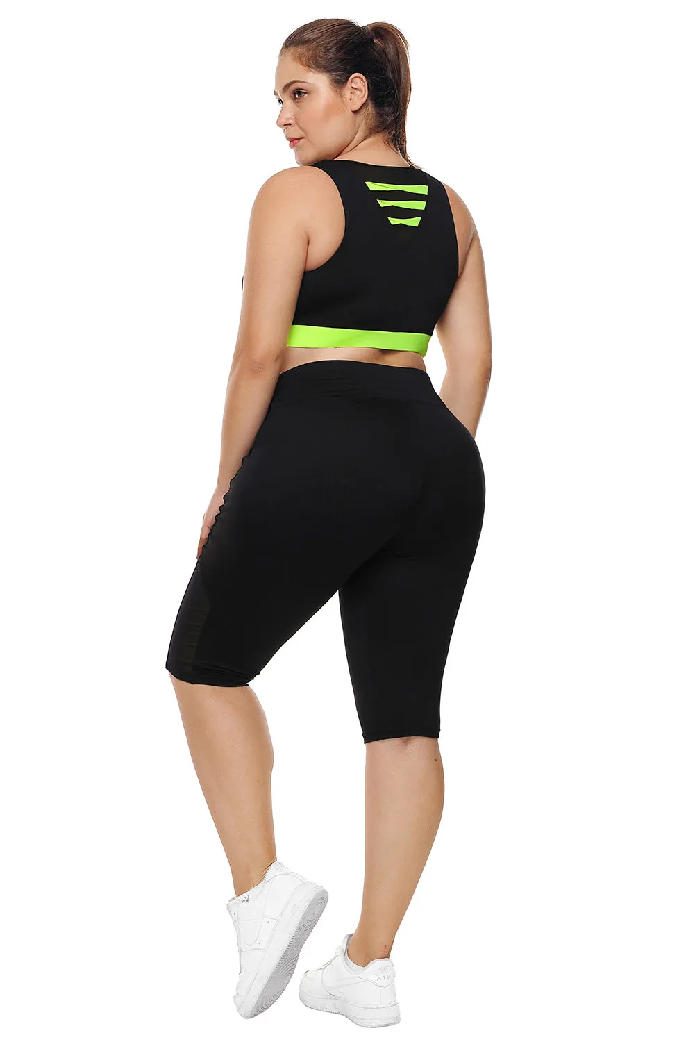 Black High Support Racerback Sports Bra for Women