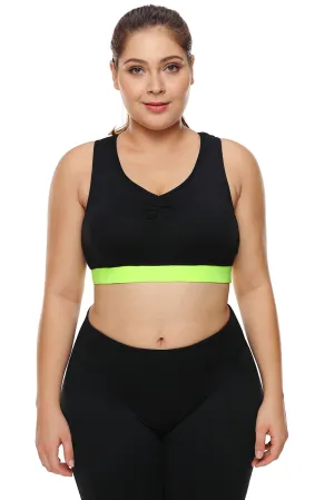 Black High Support Racerback Sports Bra for Women