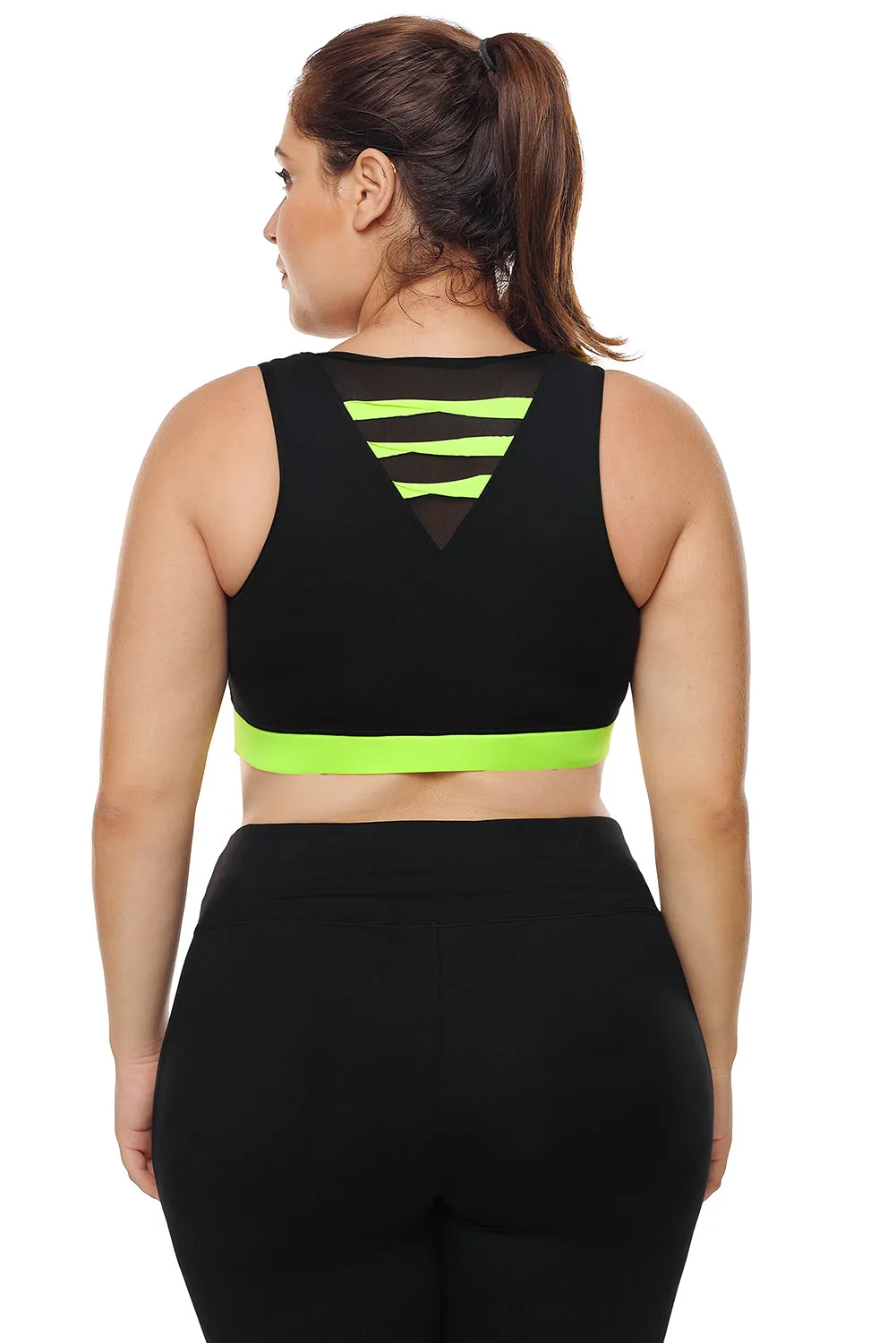 Black High Support Racerback Sports Bra for Women