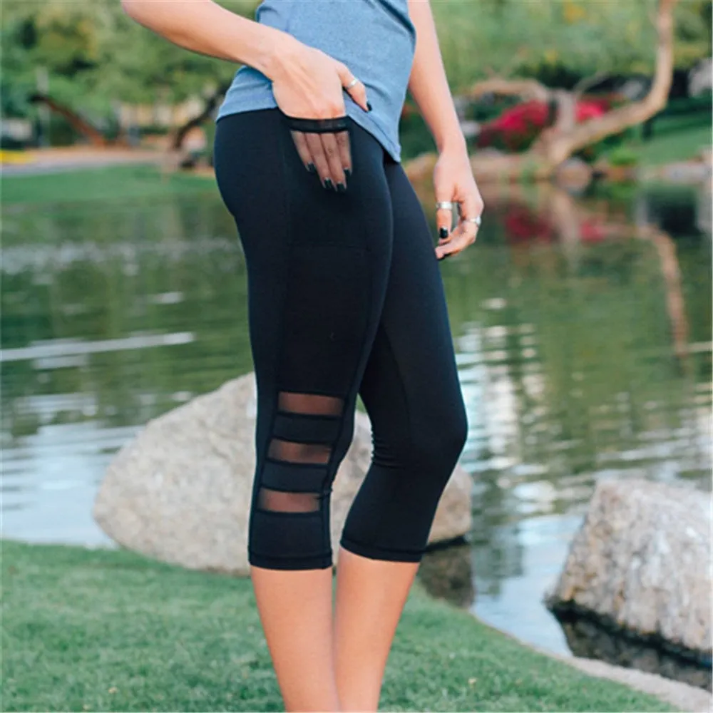 Black Mesh 3/4 Shorts