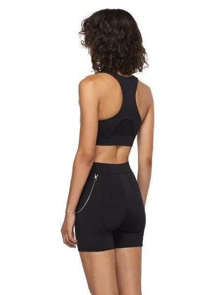 Black Sports Bra with Mesh