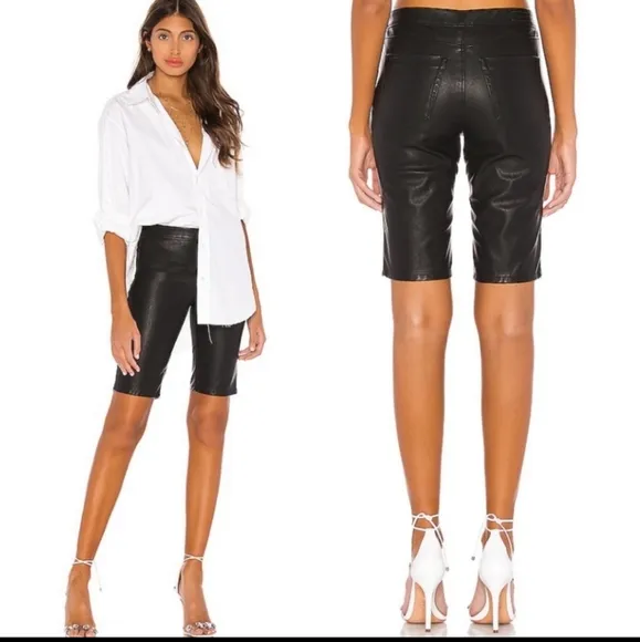 BLANKNYC DE JA BOO Shorts Faux Leather Bermuda Walking Shorts Size: 26