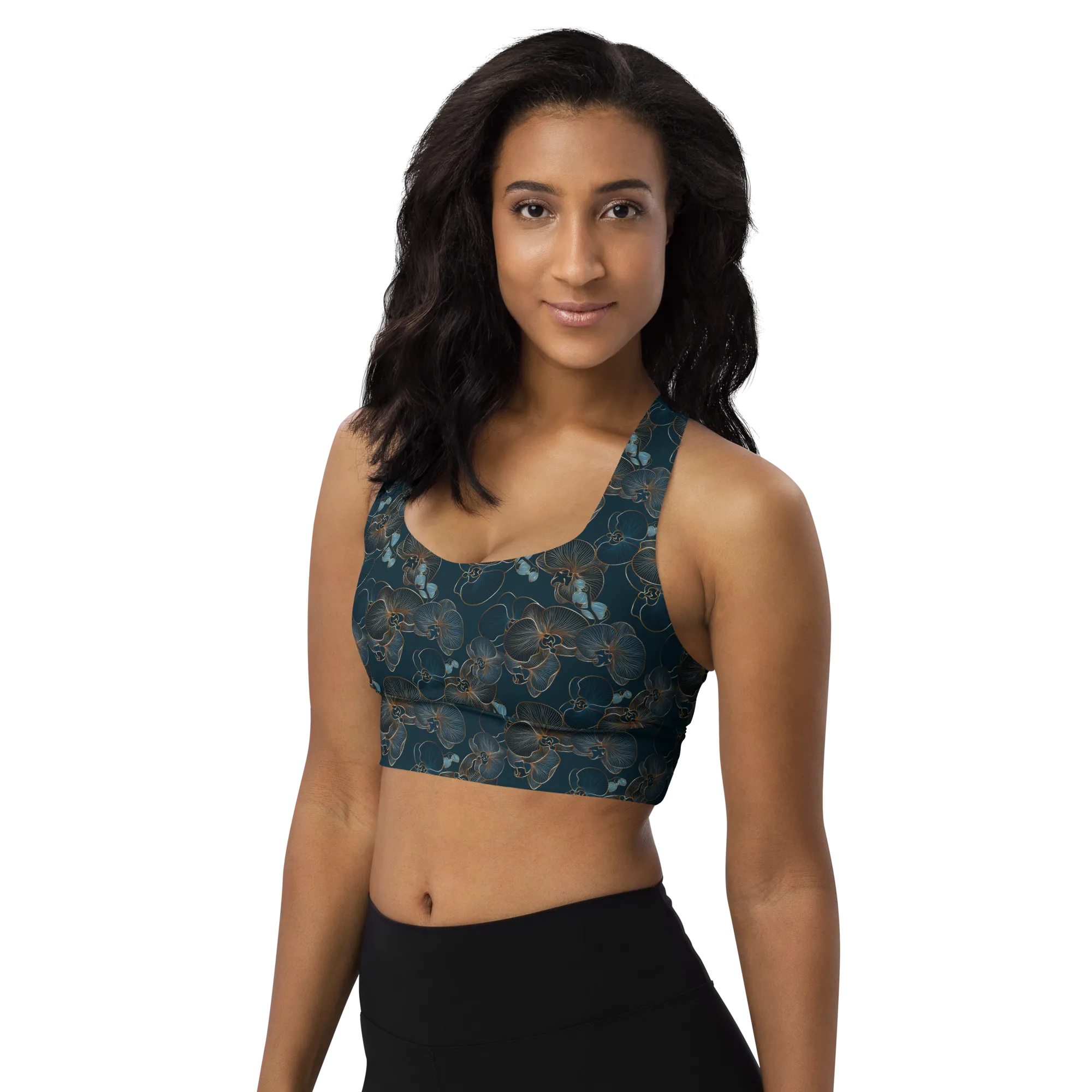 Blue Orchid Longline Sports Bra