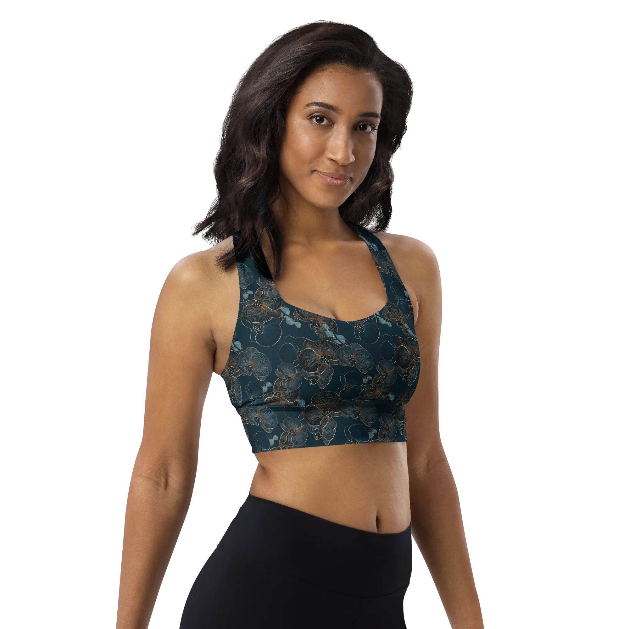 Blue Orchid Longline Sports Bra