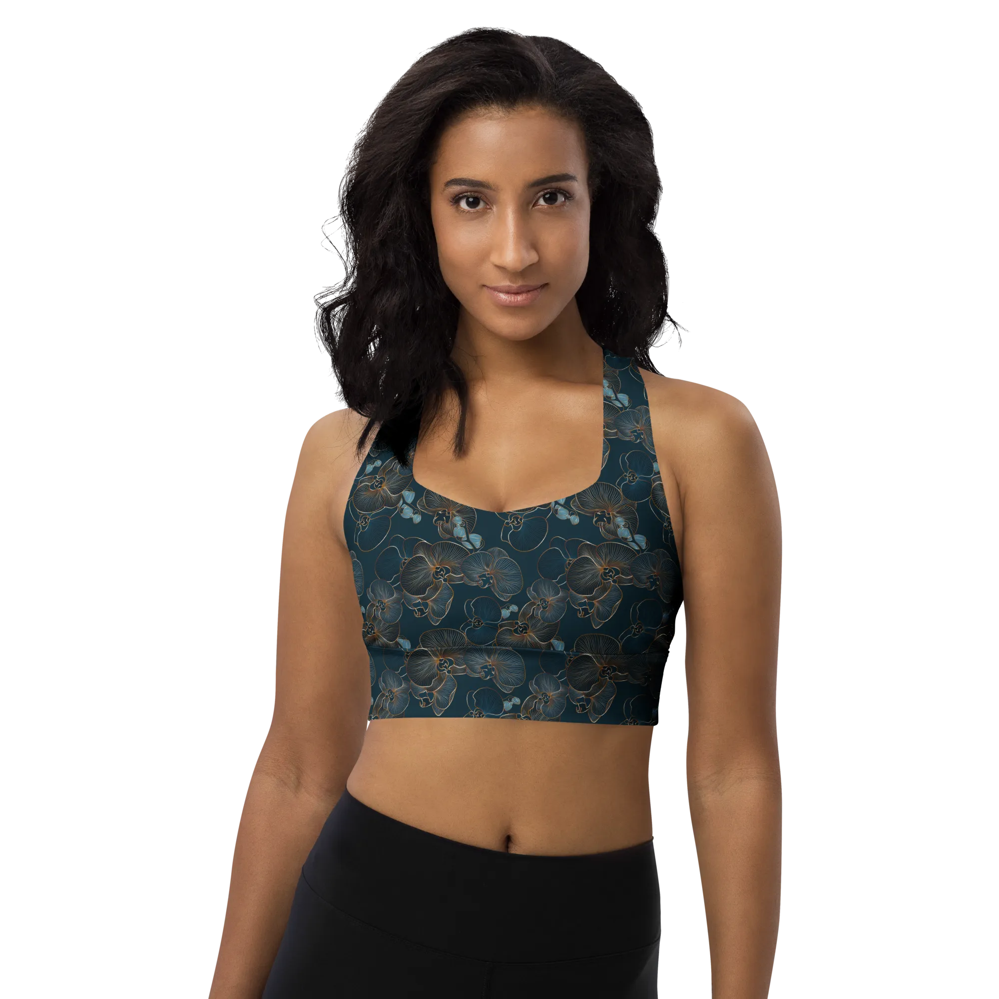 Blue Orchid Longline Sports Bra