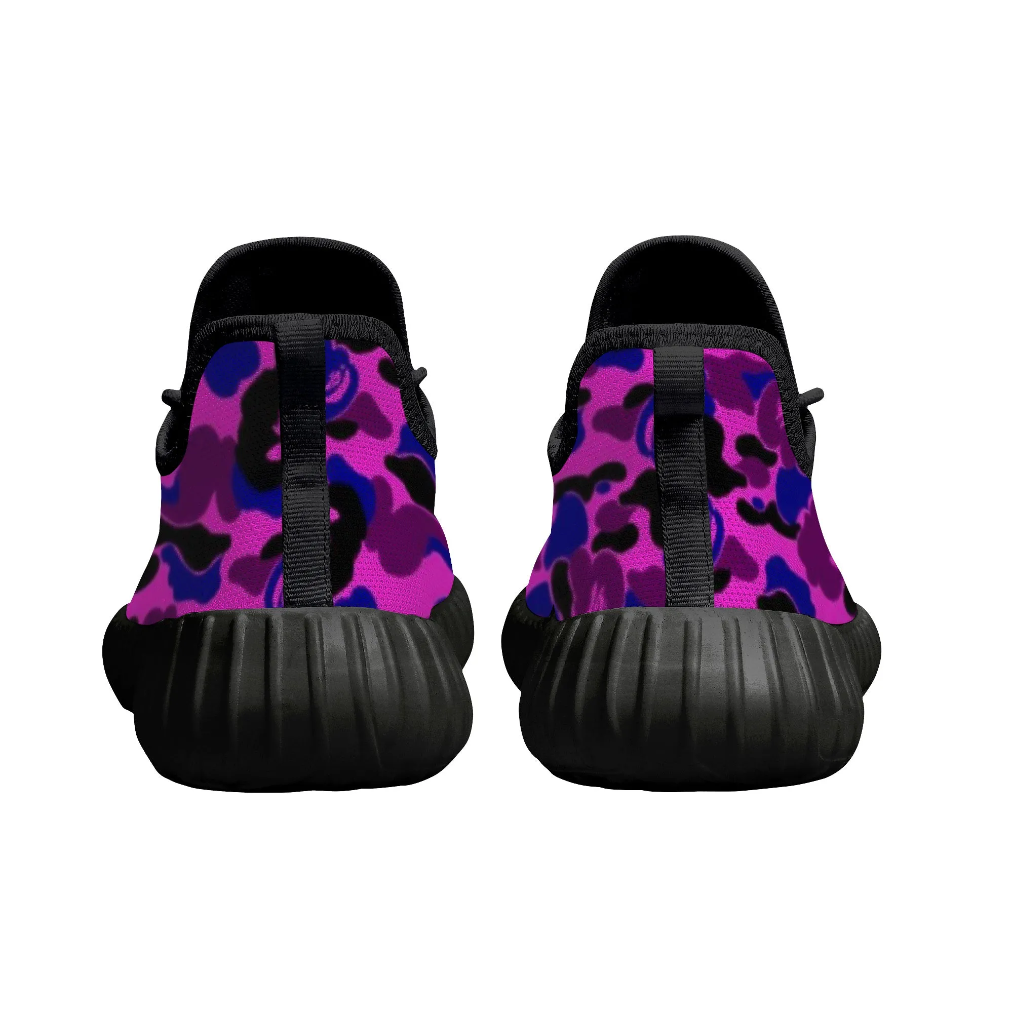 Blue Purple B Ape Camo Pattern Premium Sneakers