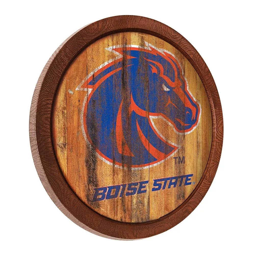 Boise State Broncos: Weathered "Faux" Barrel Top Sign