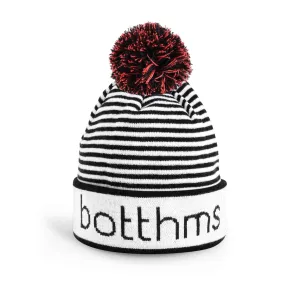 botthms Beanie White/Black and Red